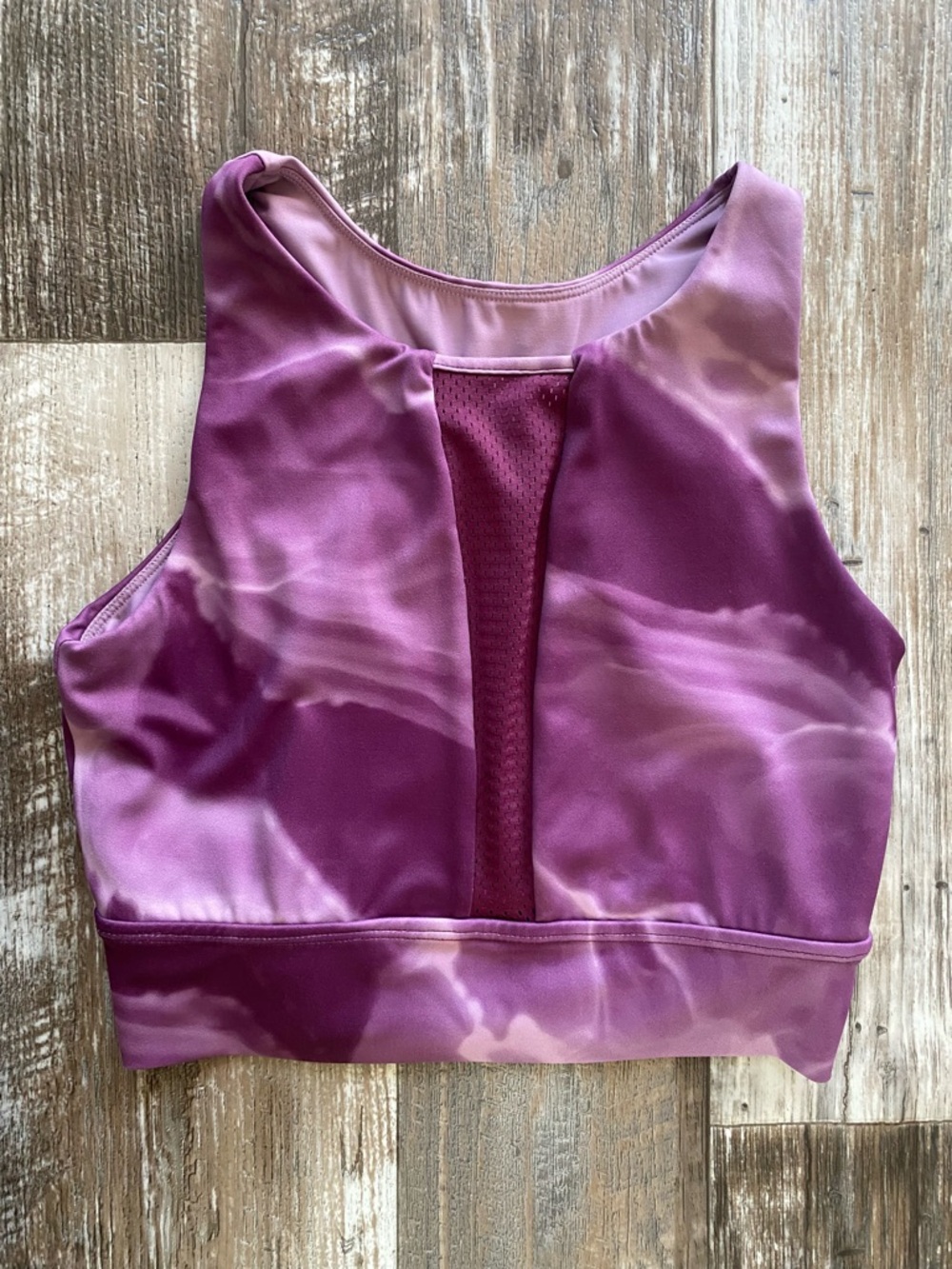 BuffBunny High Neck Impact Sports Bra with Mesh Panel Purple Quartz